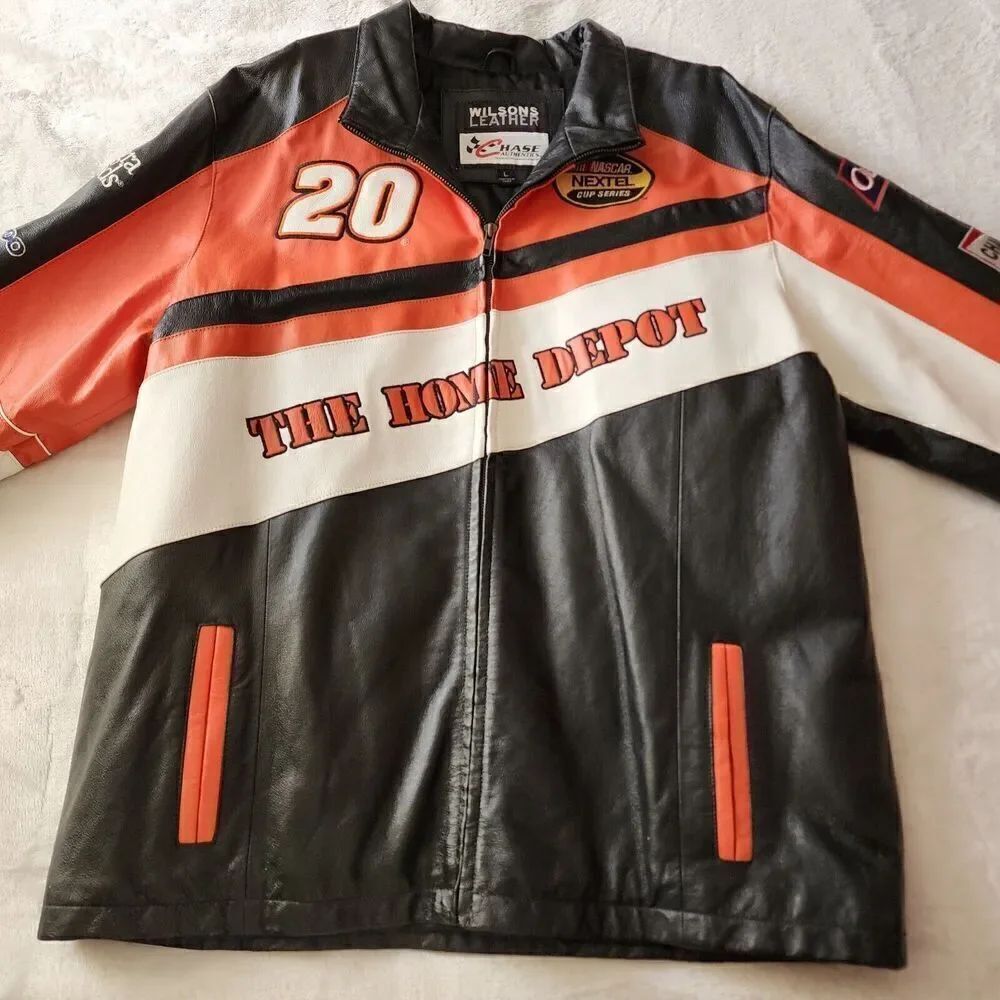 Wilsons Chase Tony Stewart 20 NASCAR Home Depot Racing Leather Jacket Size L